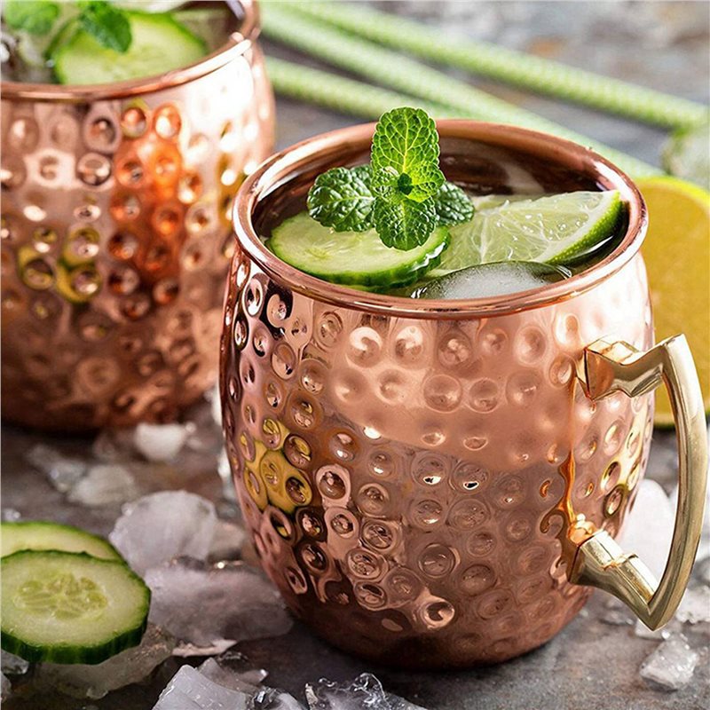 Copper Cocktail Mug - A98E-2X Moskou Mule Cup RVS Cocktailmok