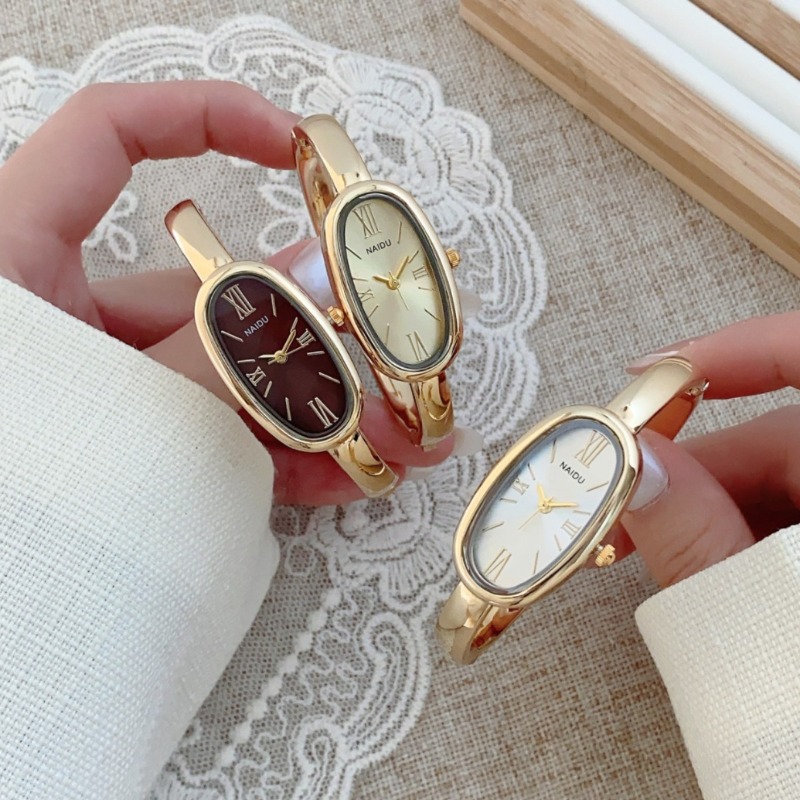 Luxury Lifestyle Brand - Topmerk Dames Ovale Romeinse Wijzerplaat Quartz
