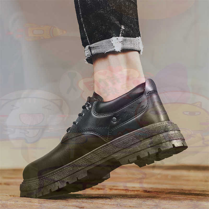 Luxury Lifestyle Training - Donker natuurlijk leer Mode-sneakers Tennis Herensneakers