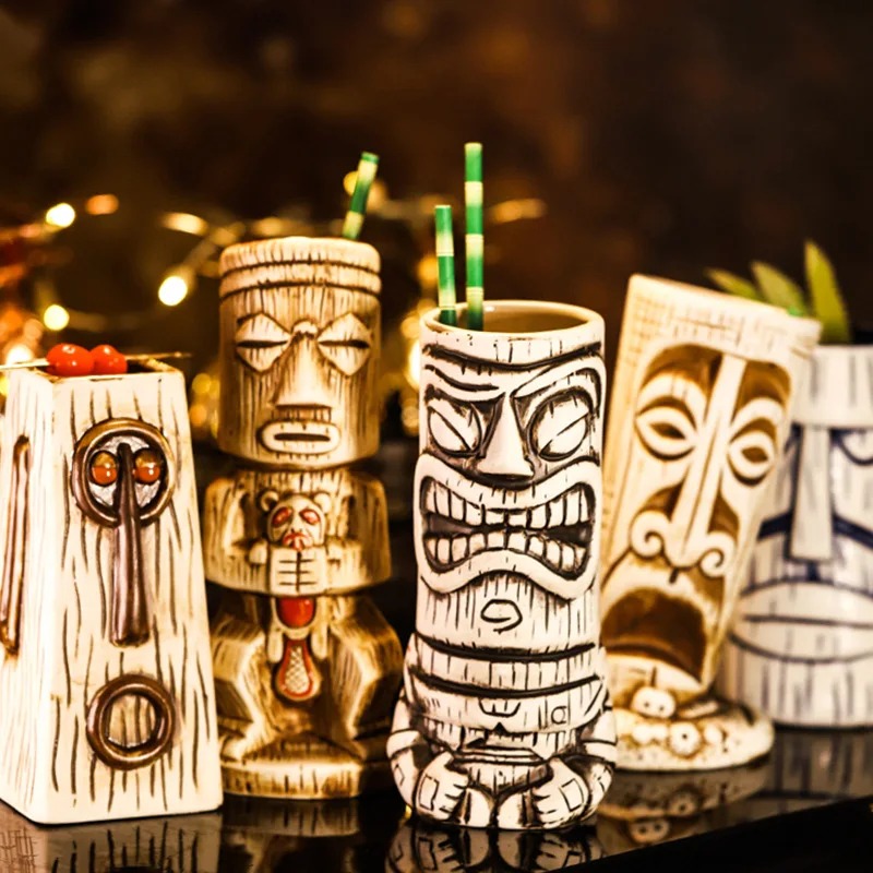 Copper Cocktail Mug - Creatieve keramische mok sjamaan totem gezicht