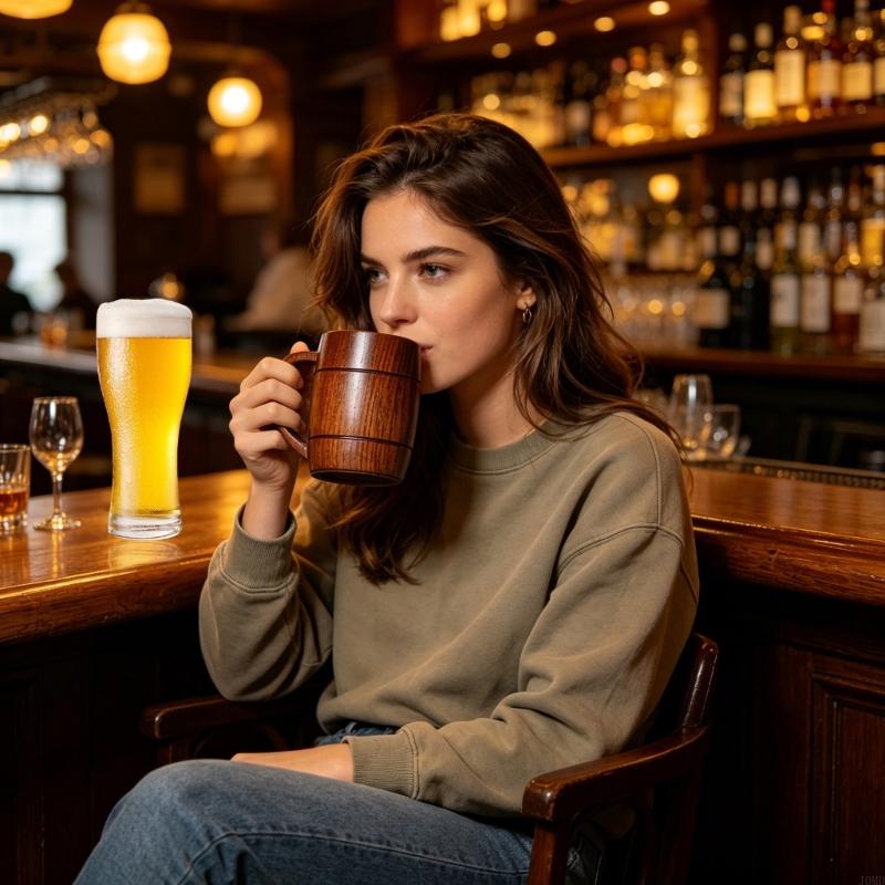 Copper Cocktail Mug - 270 houten biermok met gladde afwerking