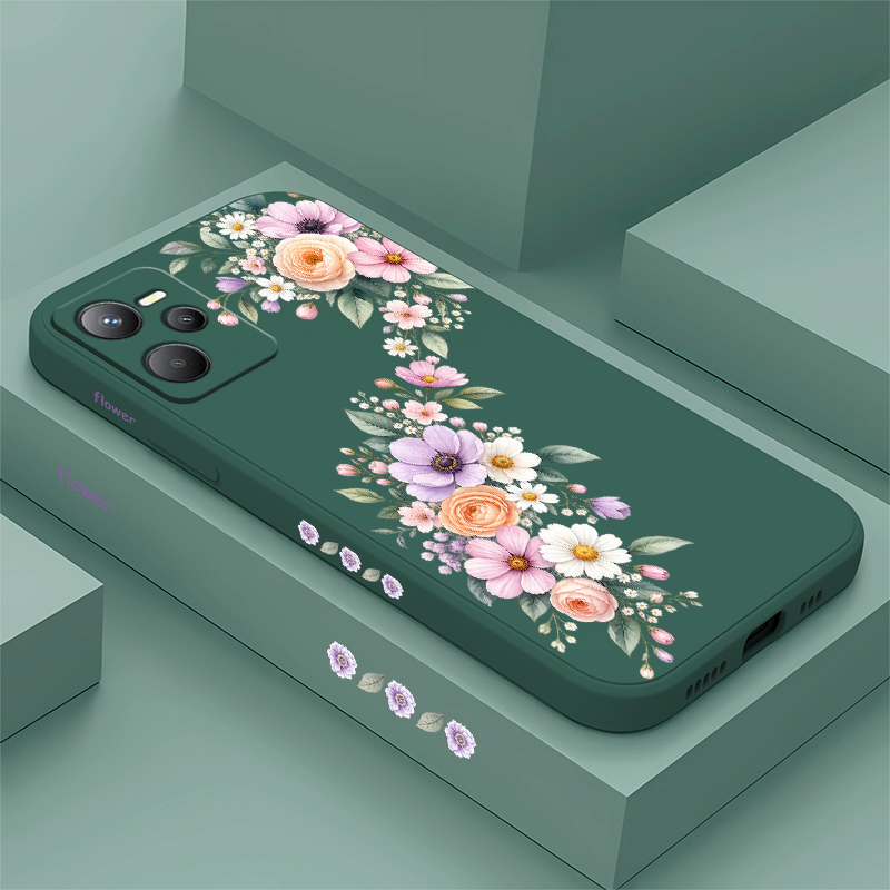 Oppo A78 - Roze telefoonhoesje met kleine bloemenprint voor